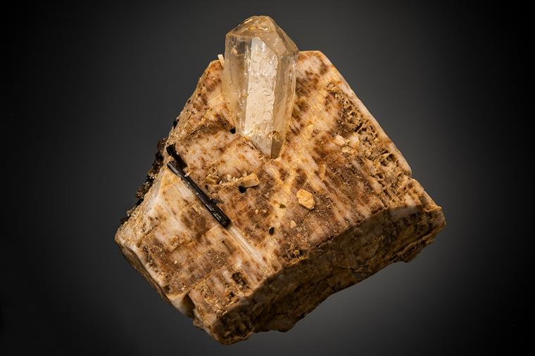 TOPAZ with ELBAITE on MICROCLINE